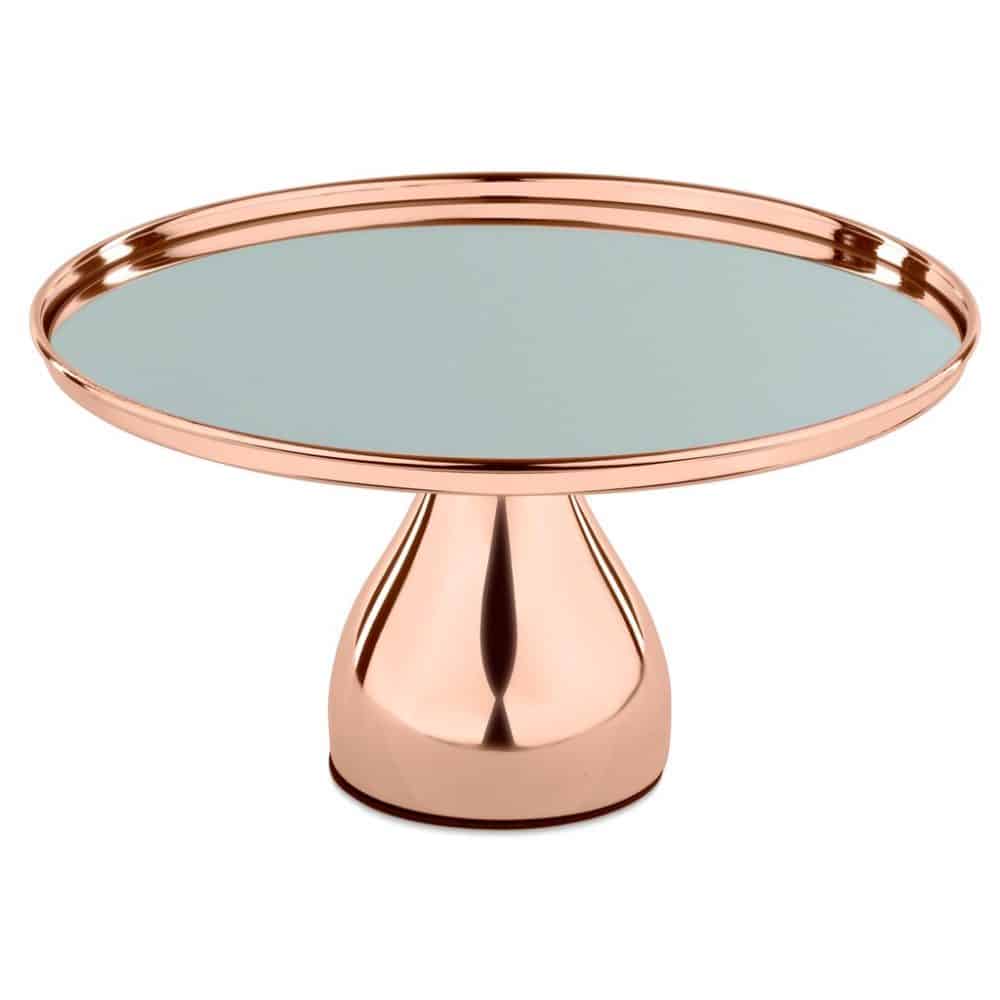 30cm Rose Gold Display Chome Plated Cake Stand Round