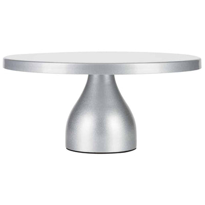 30cm Silver Round Modern Metal Cake Stand Design