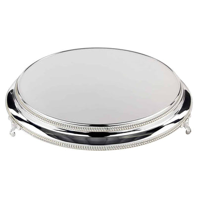 45cm Round Silver Shiny Metallic Cake Stand
