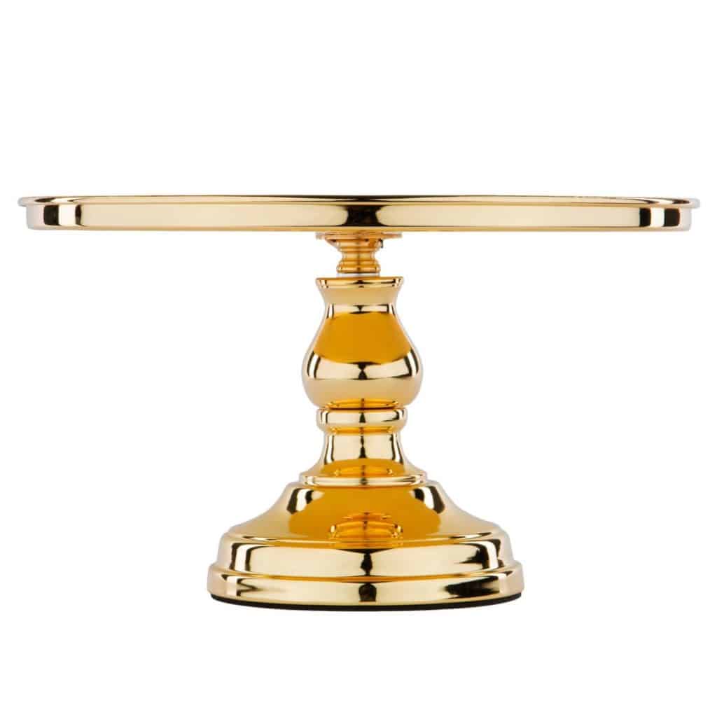 30cm Gold Display Chome Plated Cake Stand Round