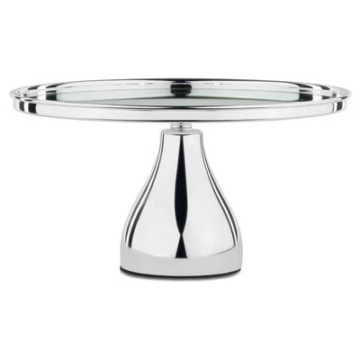 30cm Silver Display Chome Plated Cake Stand Round