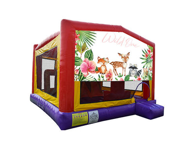 Forest / Wild One Extra Large Obstacle Combo Jumping Castle