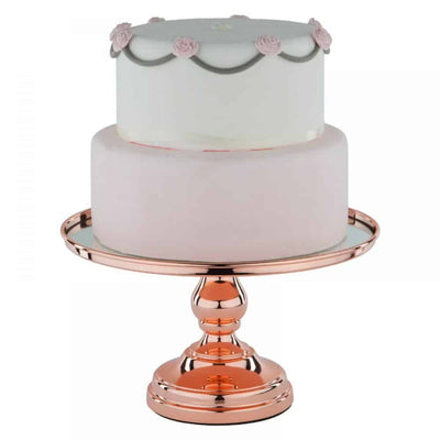 30cm Rose Gold Display Chome Plated Cake Stand Design