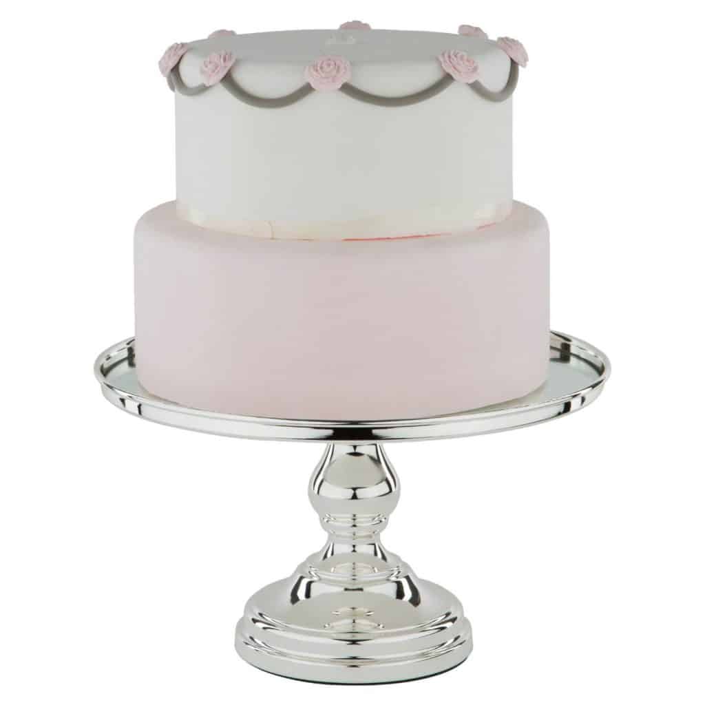 30cm Silver Display Chome Plated Cake Stand Design
